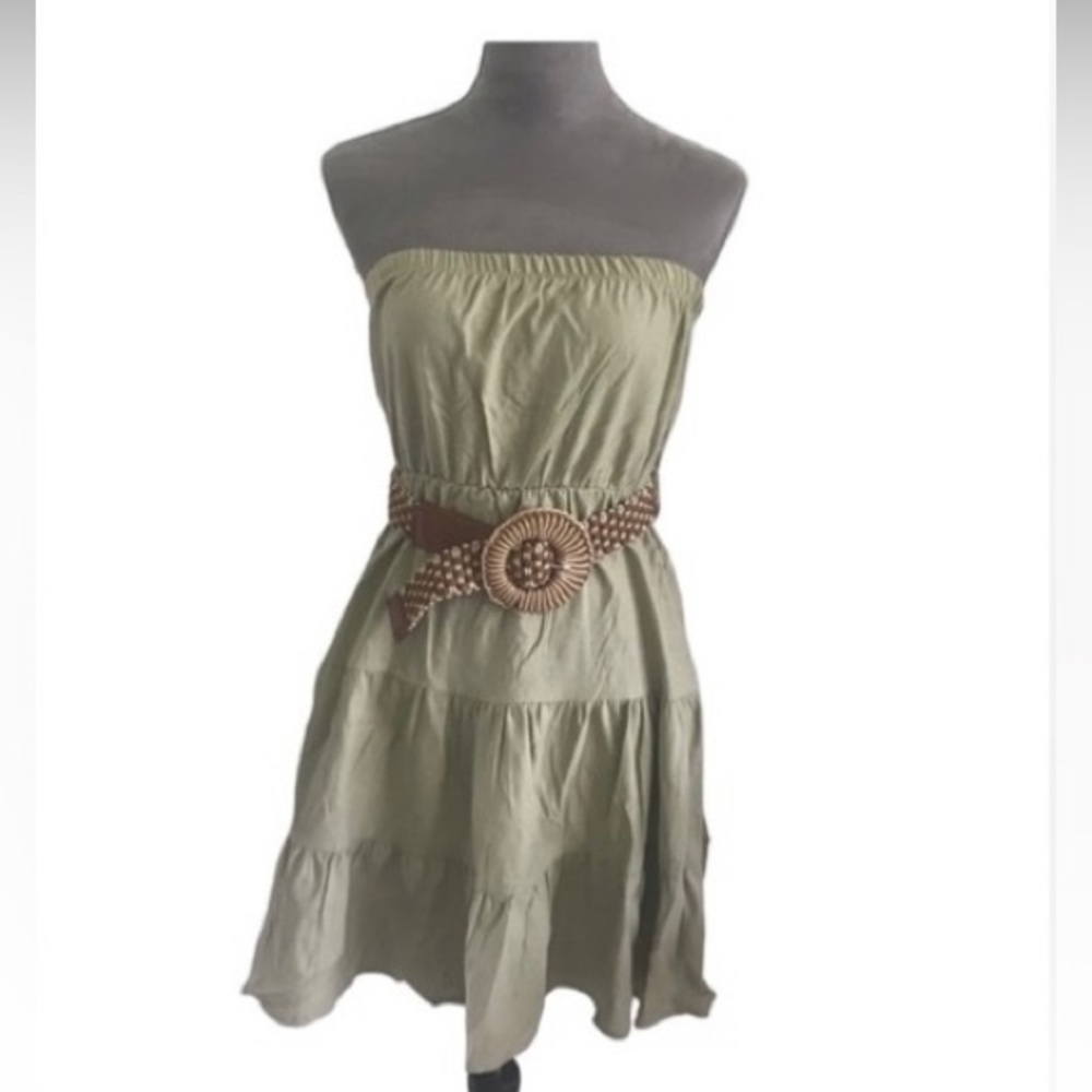 NWOT Lovely Day khaki dress with belt.